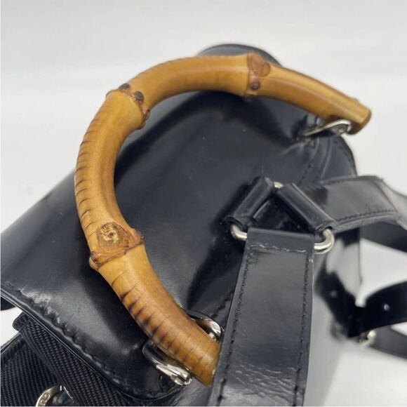 Gucci Bamboo Nylon Leather Mini Backpack - Picture 9 of 15